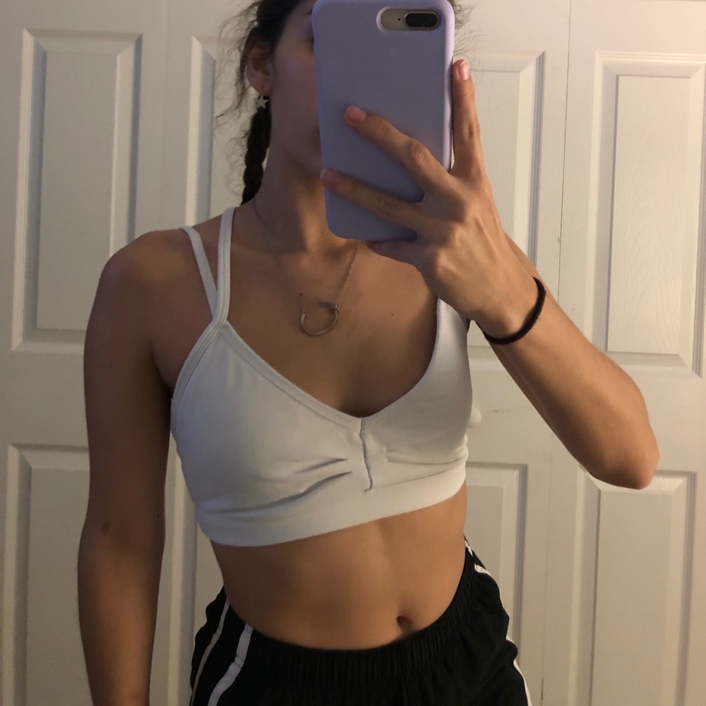 Fabletics white sports bra